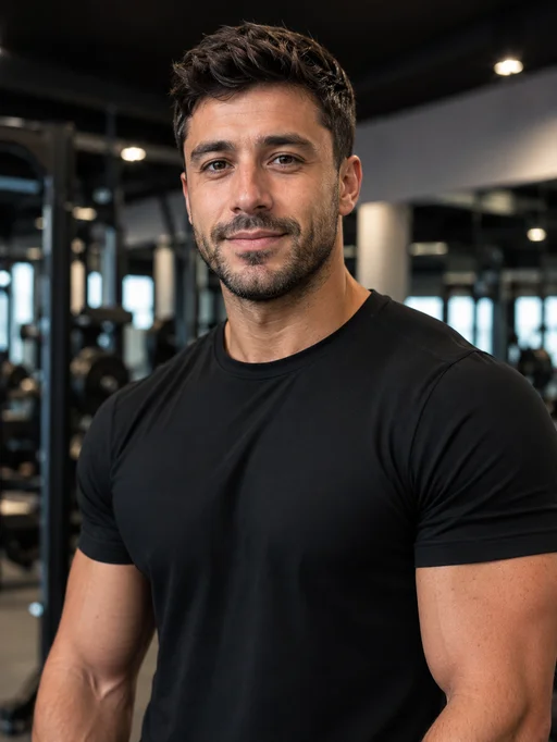 Fitness creator portrait - gym setting