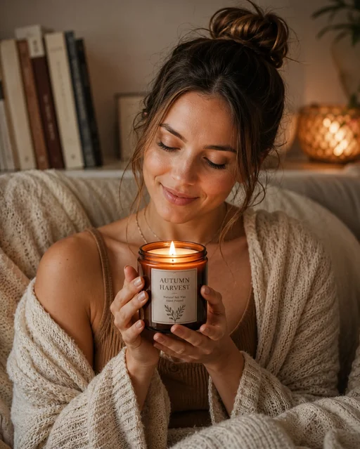 Scented candle cozy ad